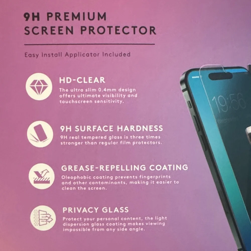 MVMT Privacy Tempered Glass Screen Protector 3-Pack